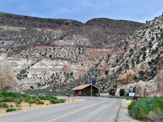 The state park entrance road