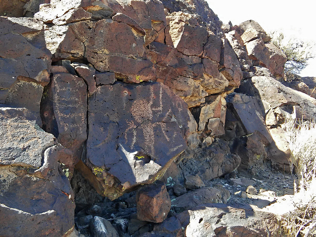 Petroglyphs on basalt