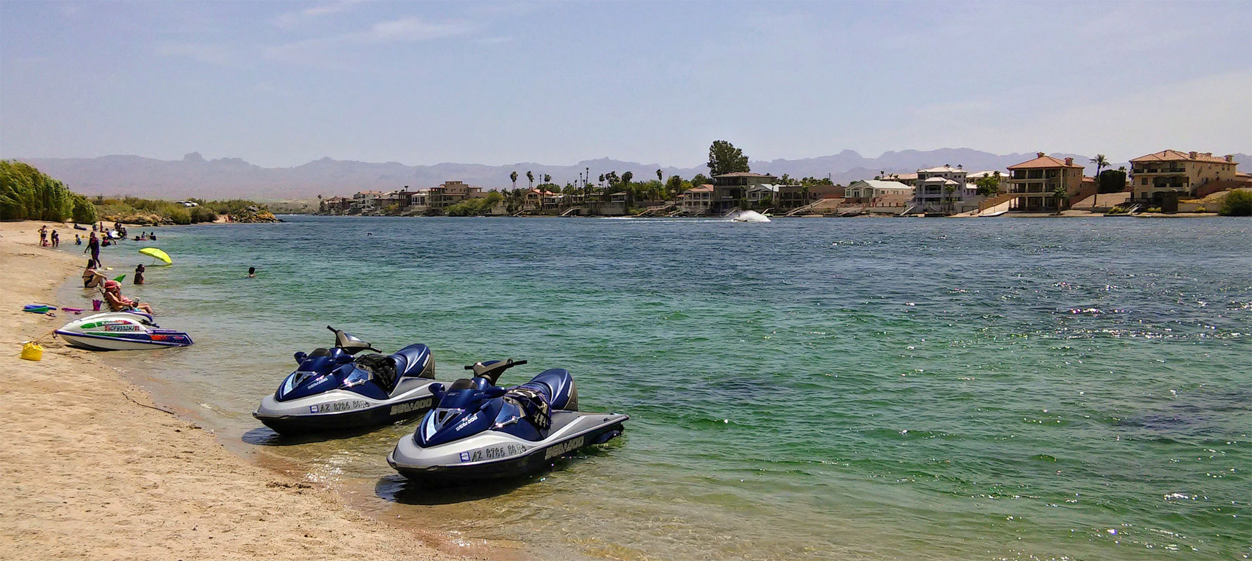 Jetskis on the beach