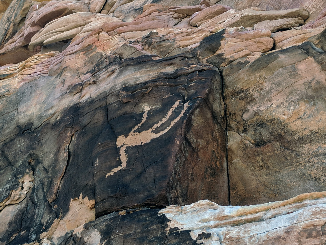 Falling man petroglyph