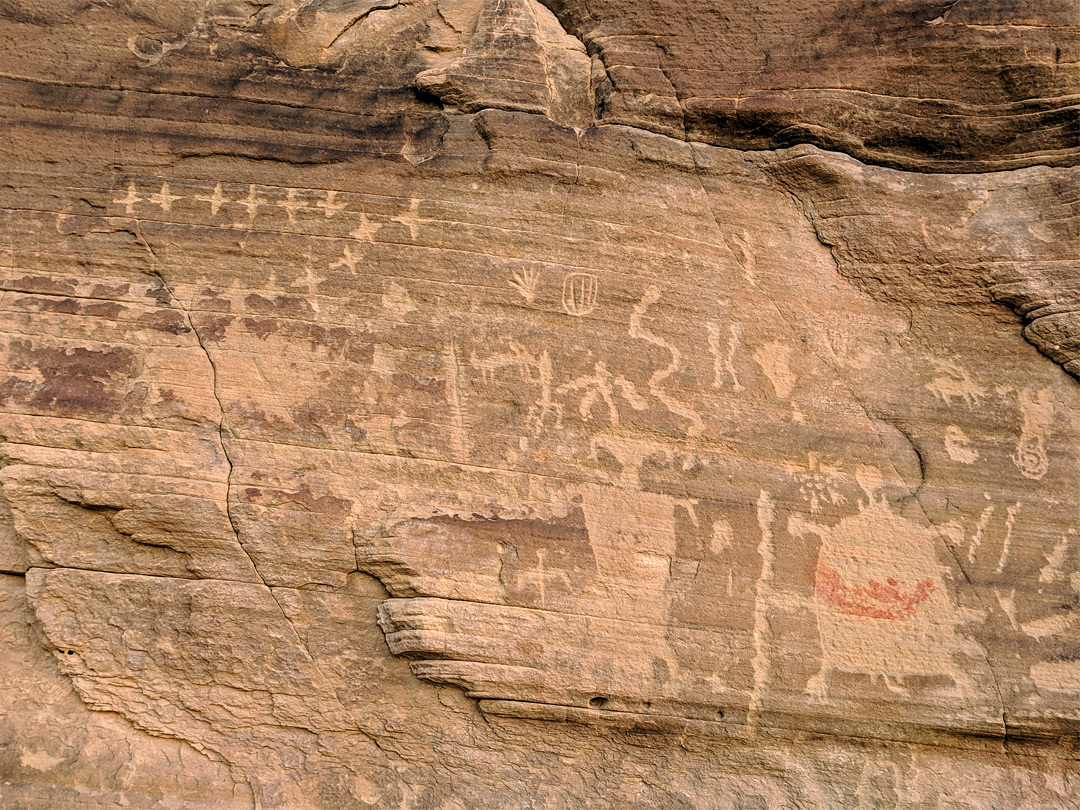 Faded petroglyphs