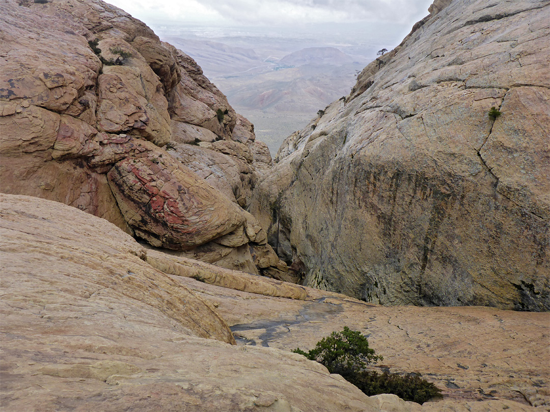 Steep-sided ravine