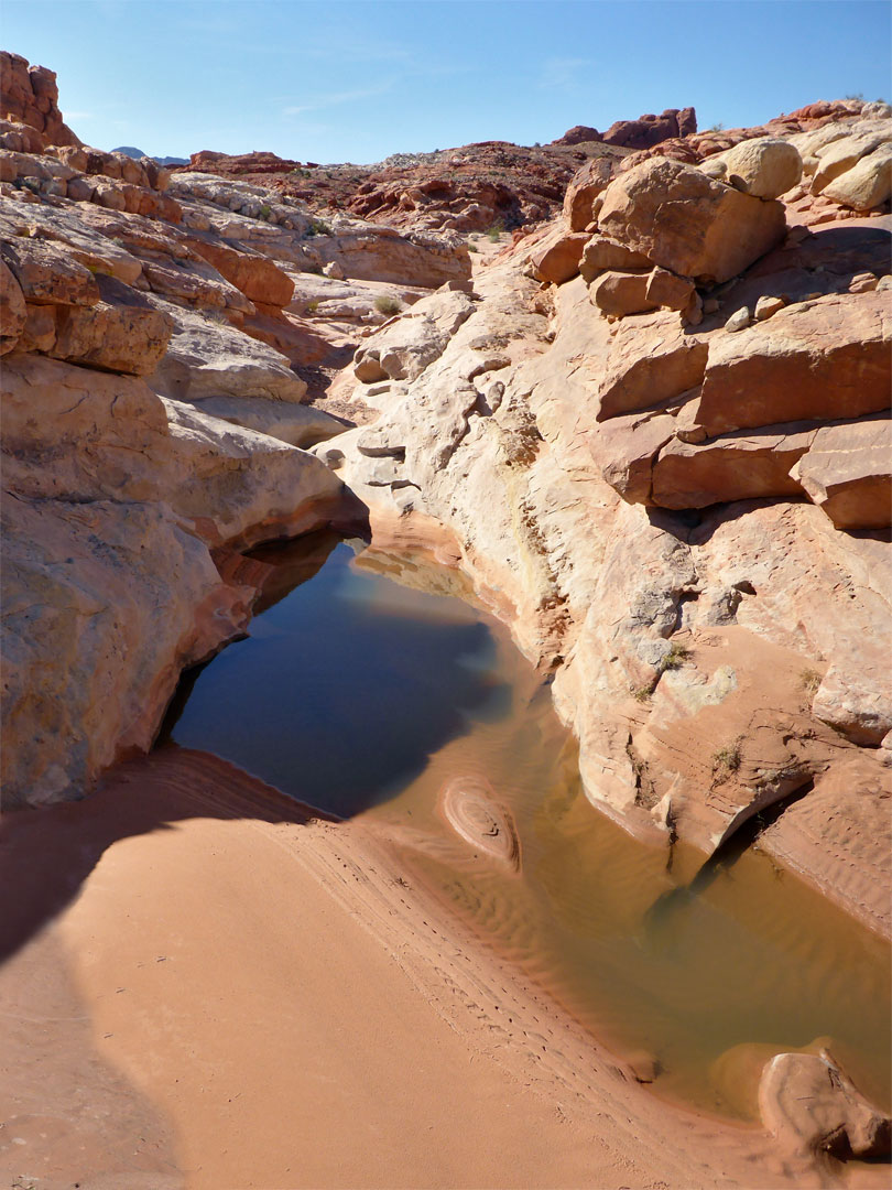 Rocks around a pool