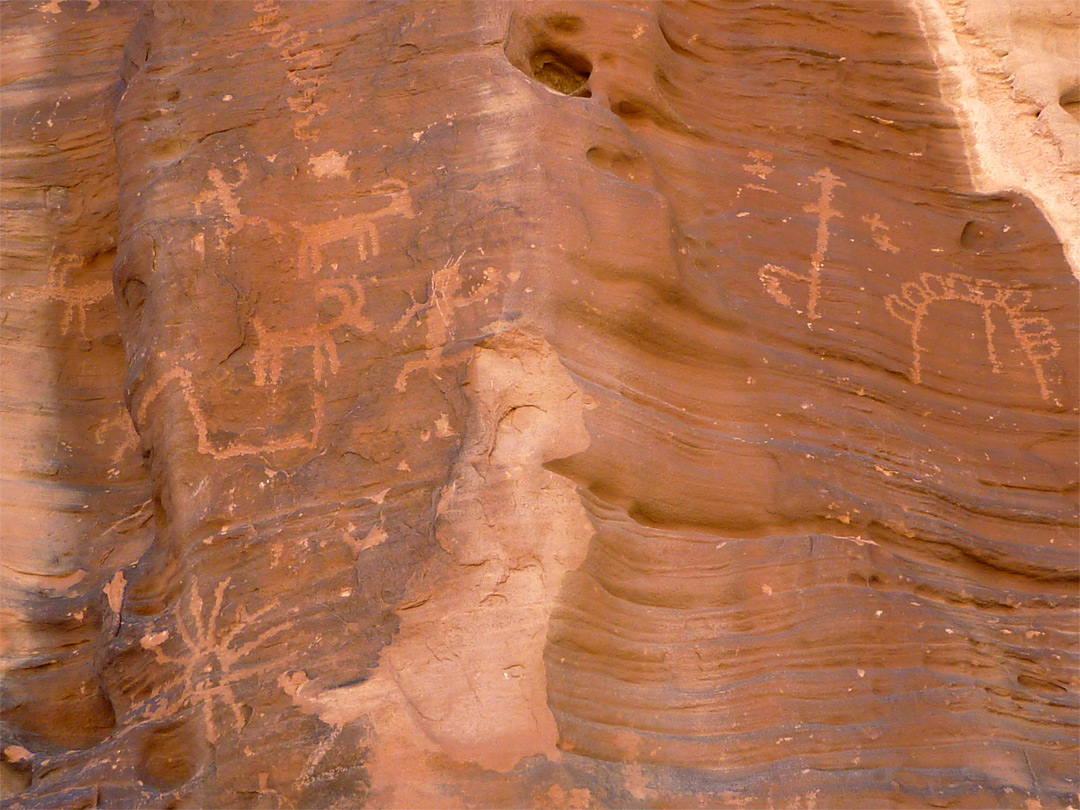 Faded petroglyphs