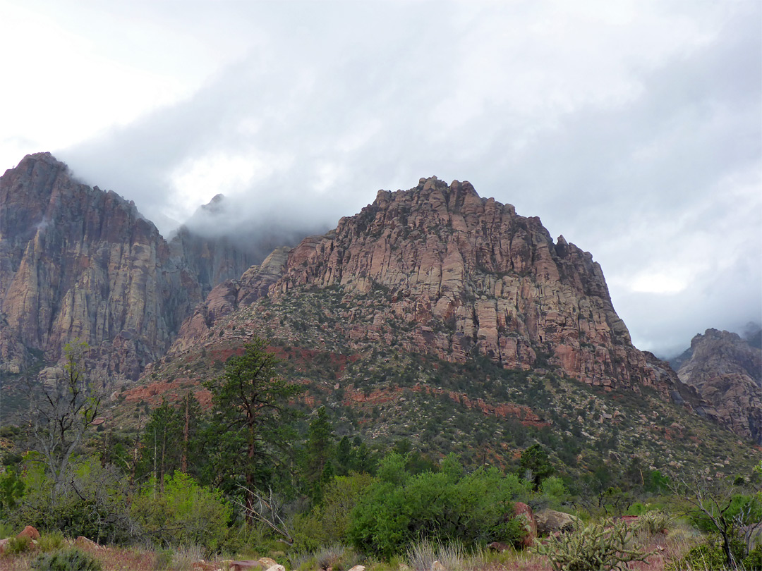 Cliffs to the south