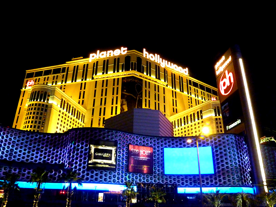 Neon signs at the front of the casino