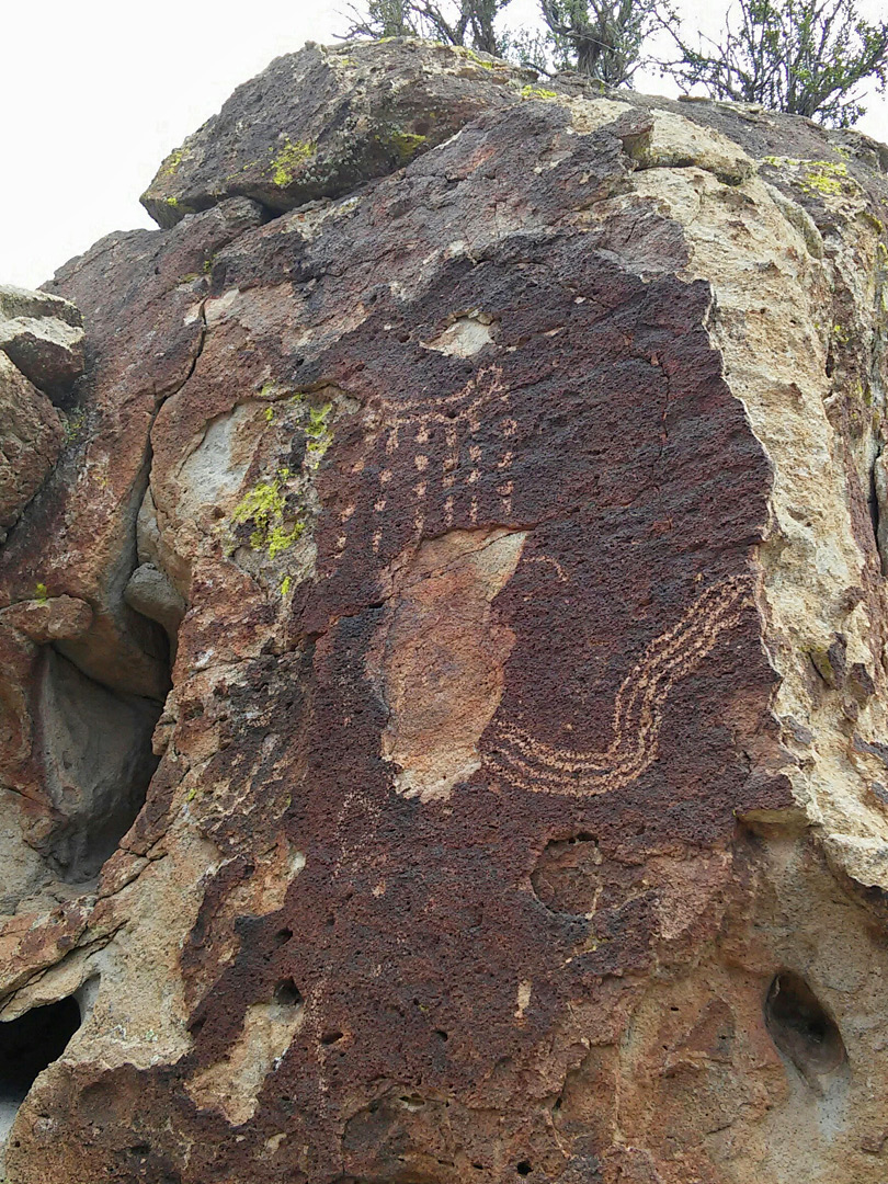 Broken petroglyph