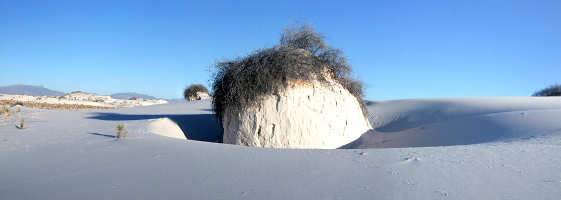 Mound of compacted gypsum, near the Interdune Boardwalk Trail