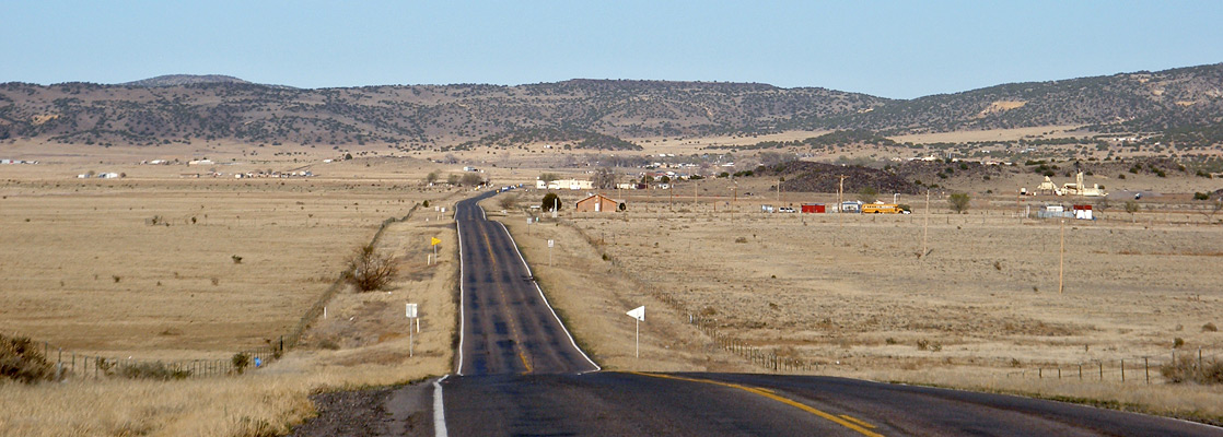 Straight section of Route 66 between Laguna and San Fidel