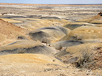 Black and ochre badlands