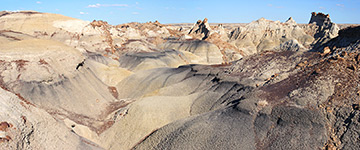 Black and yellow badlands