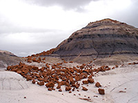 Reddish brown boulders