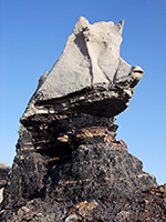 Sandstone on top of coal