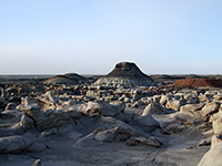 Badlands at sunset