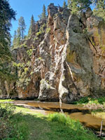 River below a cliff