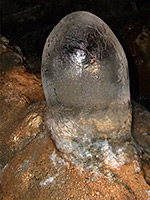Ice stalagmite