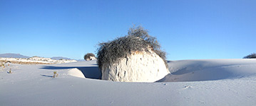 Mound of compacted gypsum