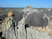 Brown rocks and grey mounds