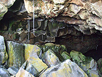 Boulders in a cave