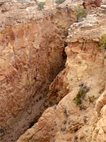 High above the streambed