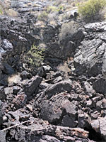 Depression in the lava