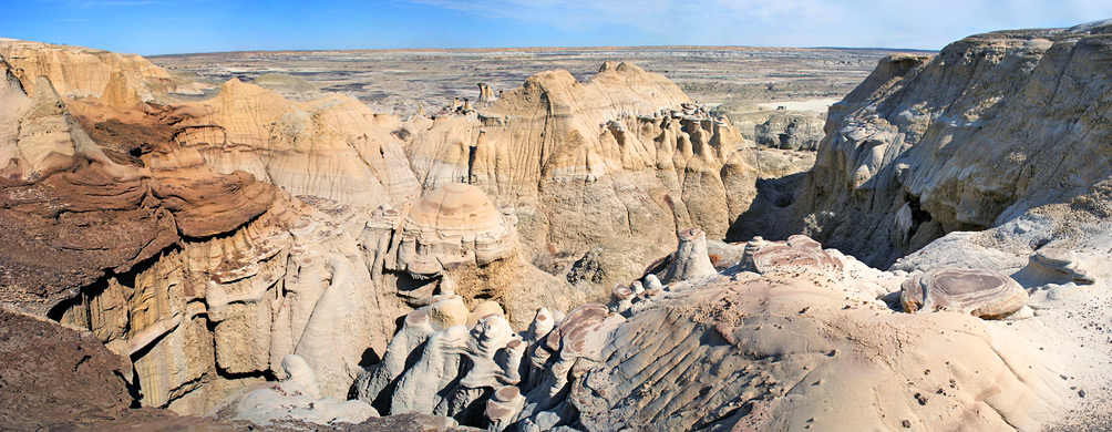 Ravines, badlands, cliffs and hoodoos