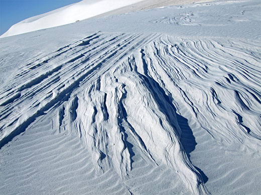 Eroded ridges of compacted gypsum