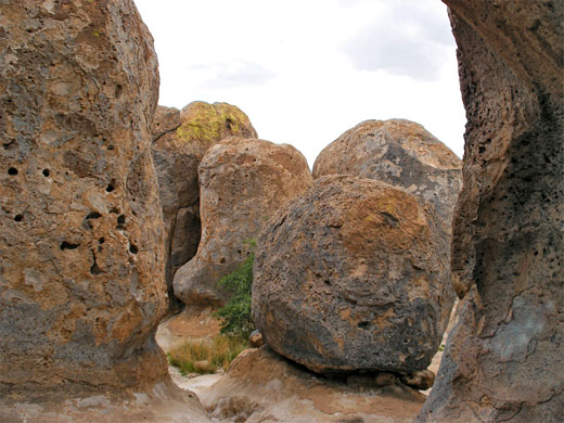 Boulders and a passageway