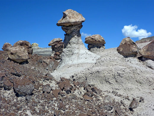 Small gray hoodoos