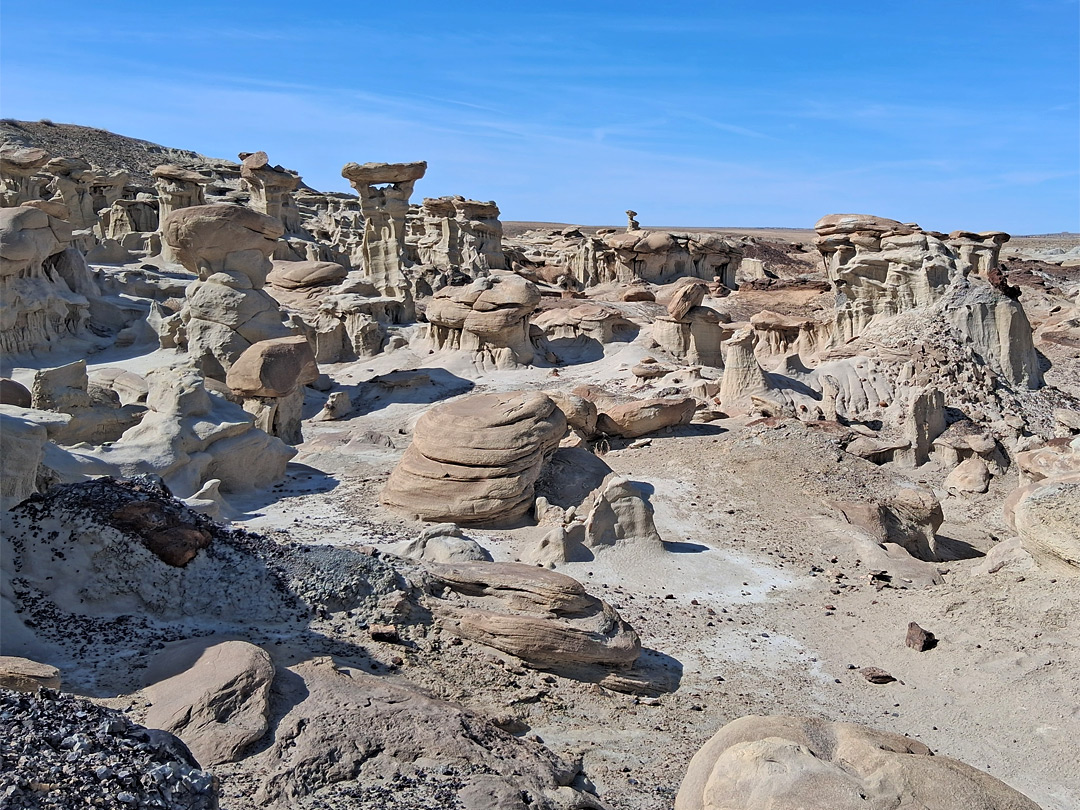 Many eroded formations