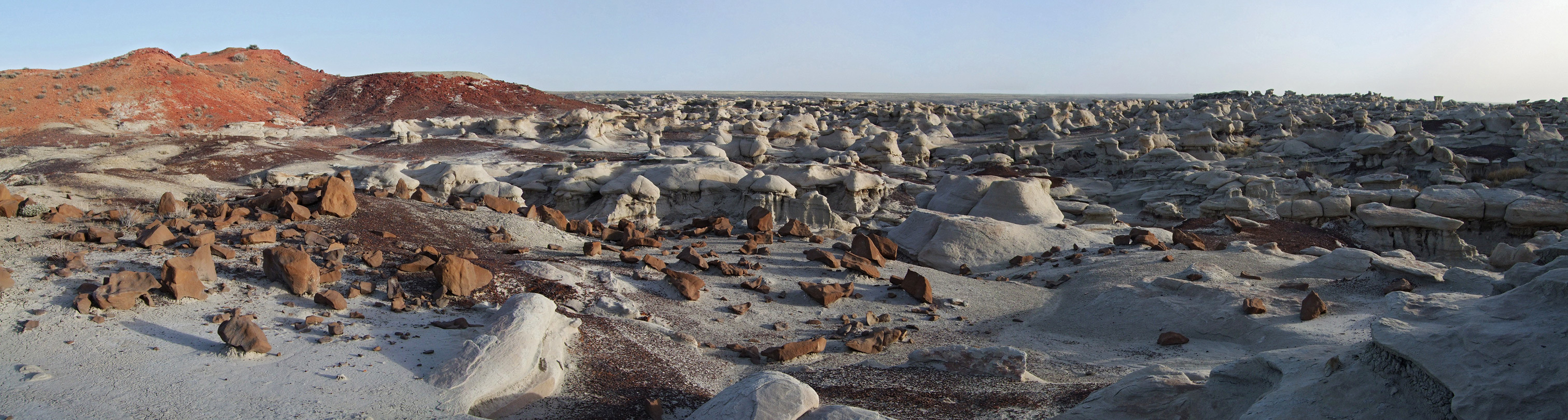 Red and white formations