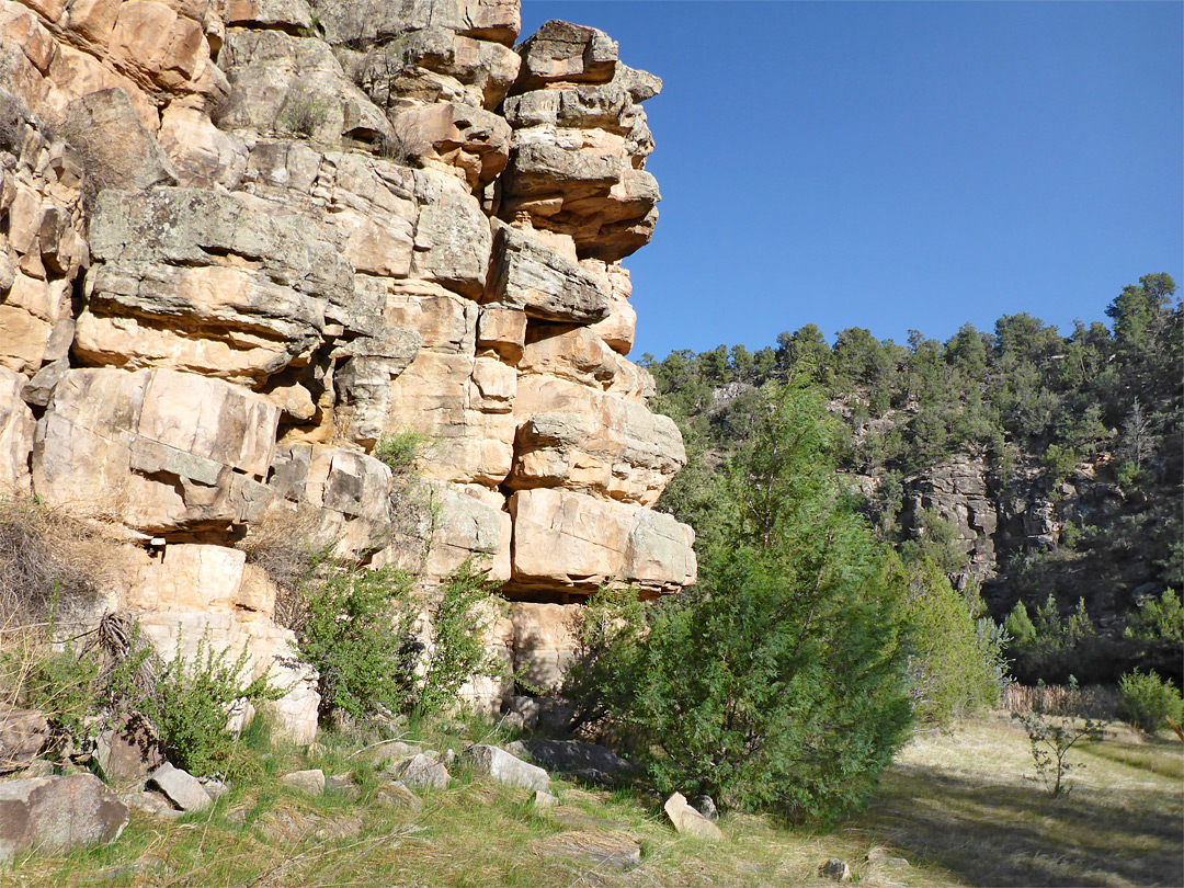 Layered cliff