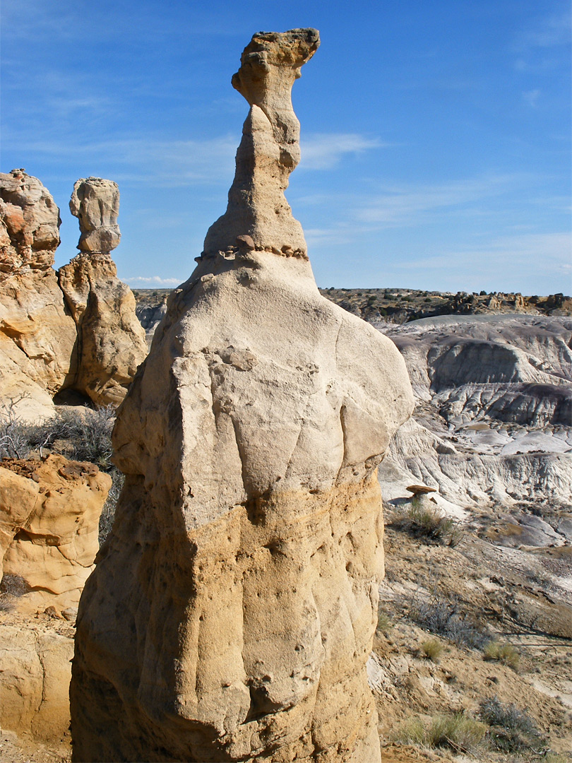 Thin spire on a wider column