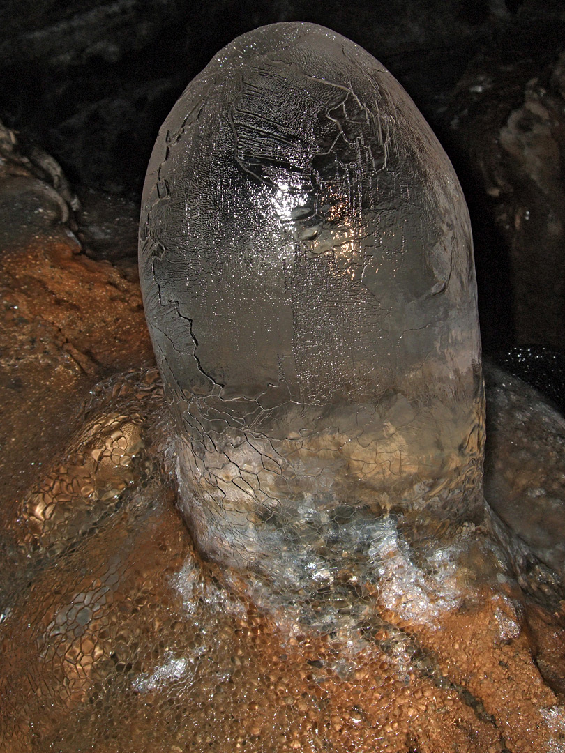 Ice stalagmite