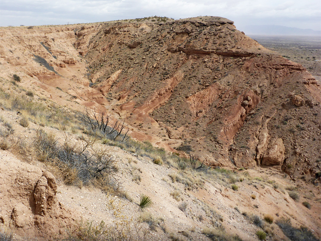 Layered hillside