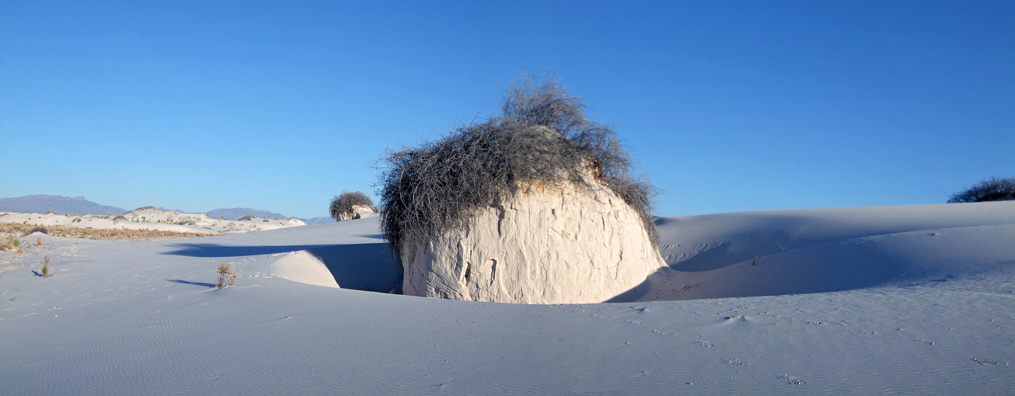 Mound of compacted gypsum