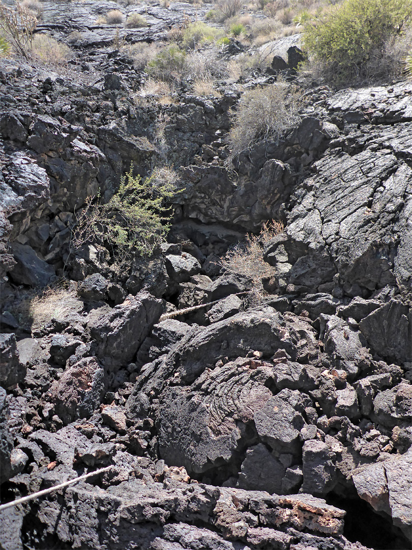 Depression in the lava