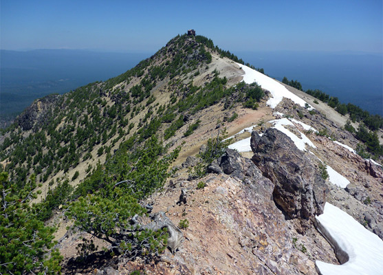 Narrow ridge leading to the summit of Mount Scott