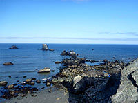 Rocks at the edge of the ocean