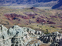 Red mounds and grey badlands