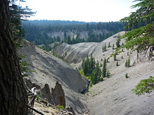 V-shaped ravine