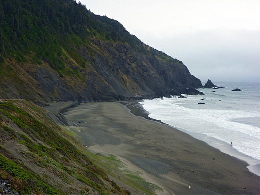 Beach below the mountain