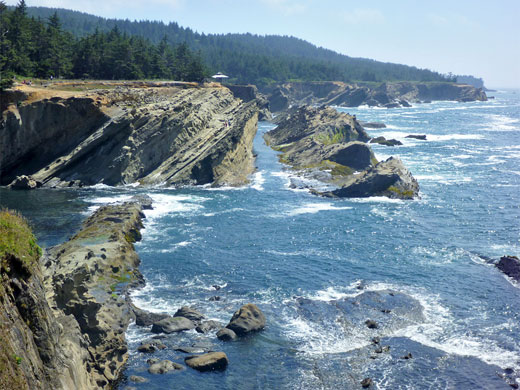 Rocky shoreline of Shore Acres State Park