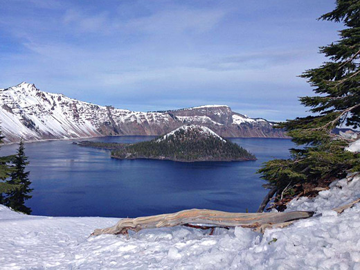 Snow on Wizard Island