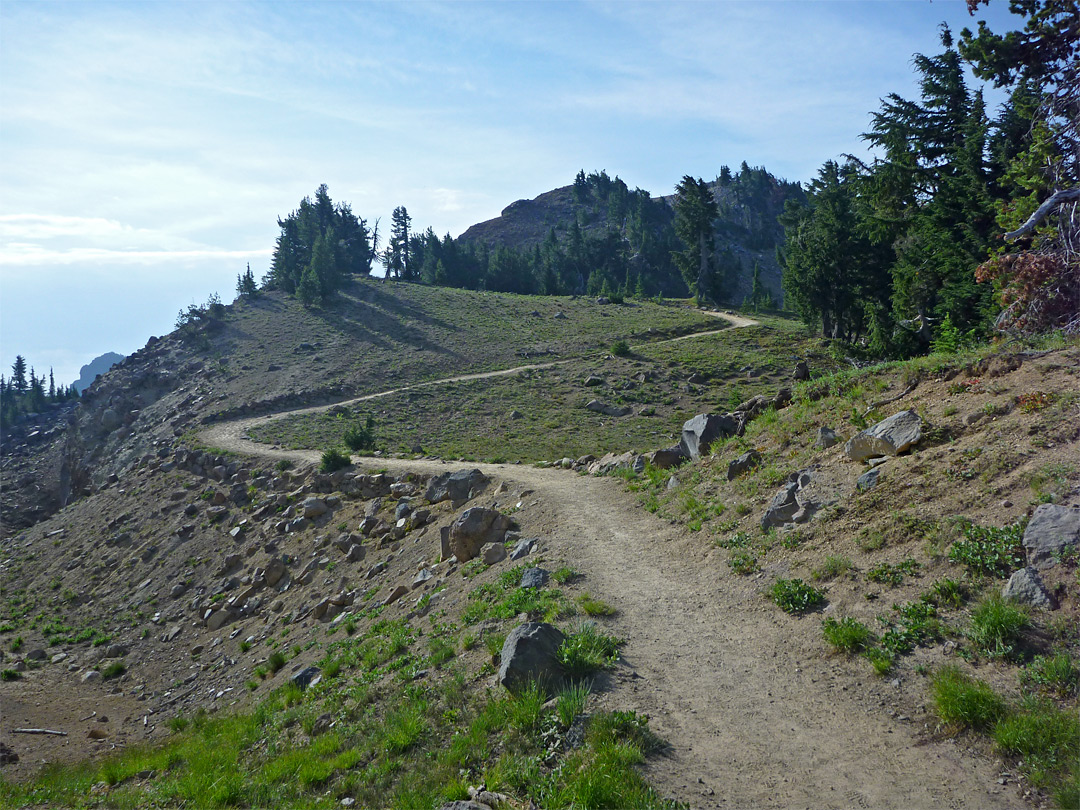 Path along the crater rim