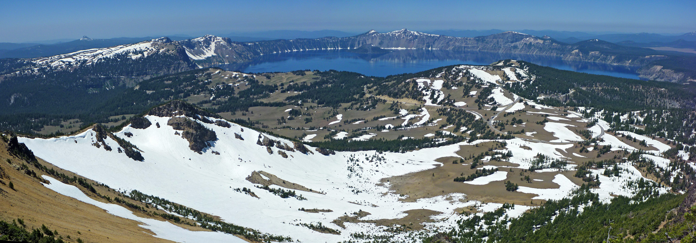 The summit - view west, towards Crater Lake