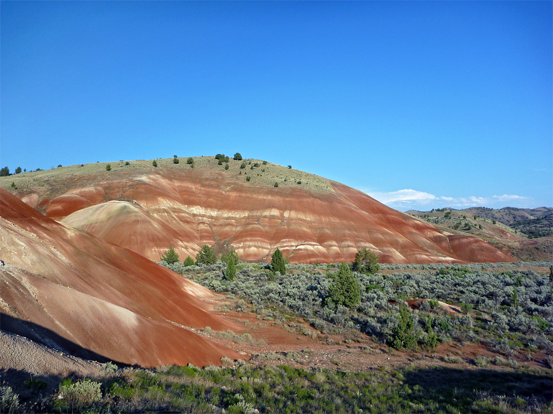 Hills along the access road