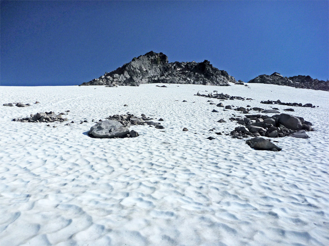 Snow beneath the summit
