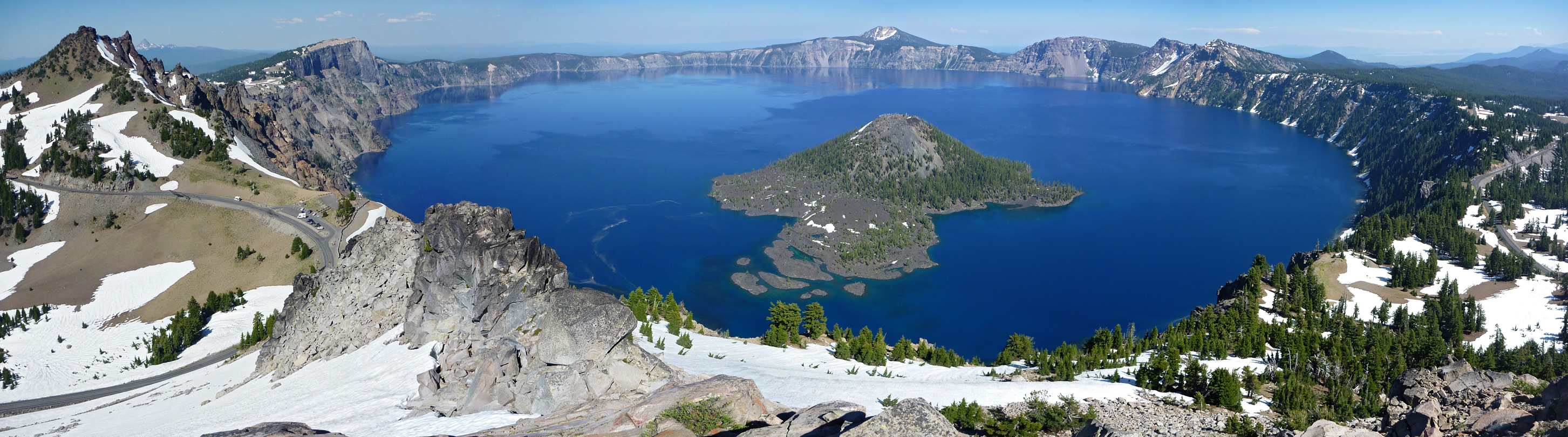 Panoramic view over Crater Lake