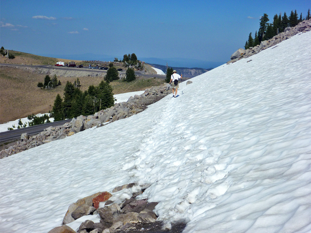 Hiker on the path